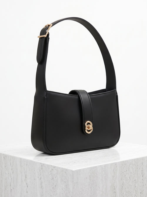 MOINA™️ — Noir Signature Genuine Leather Shoulder Bag
