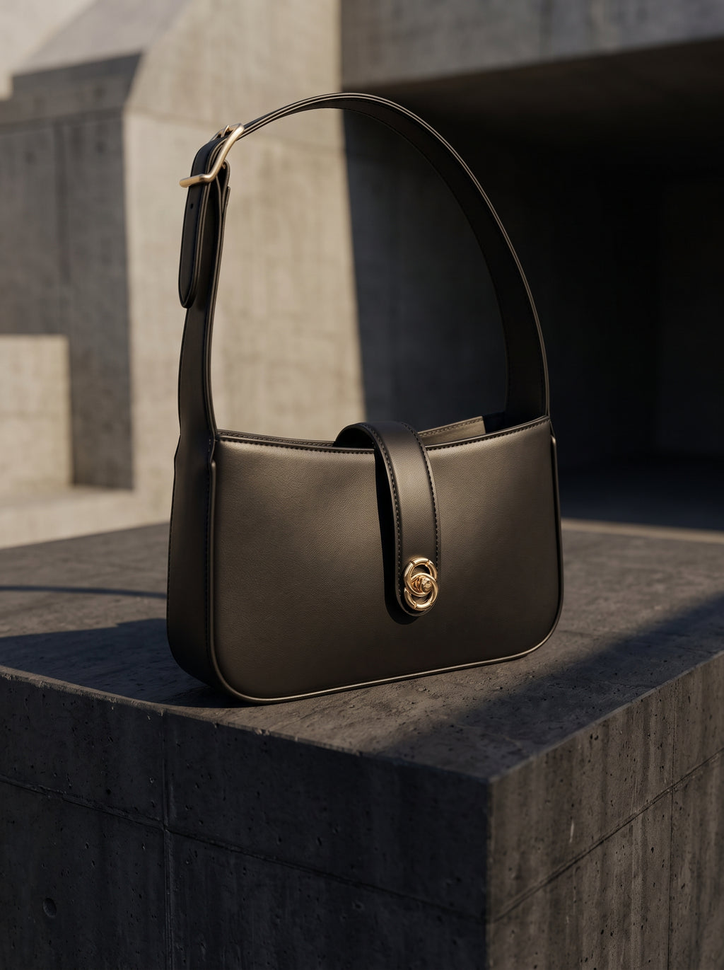 MOINA™️ — Noir Signature Genuine Leather Shoulder Bag