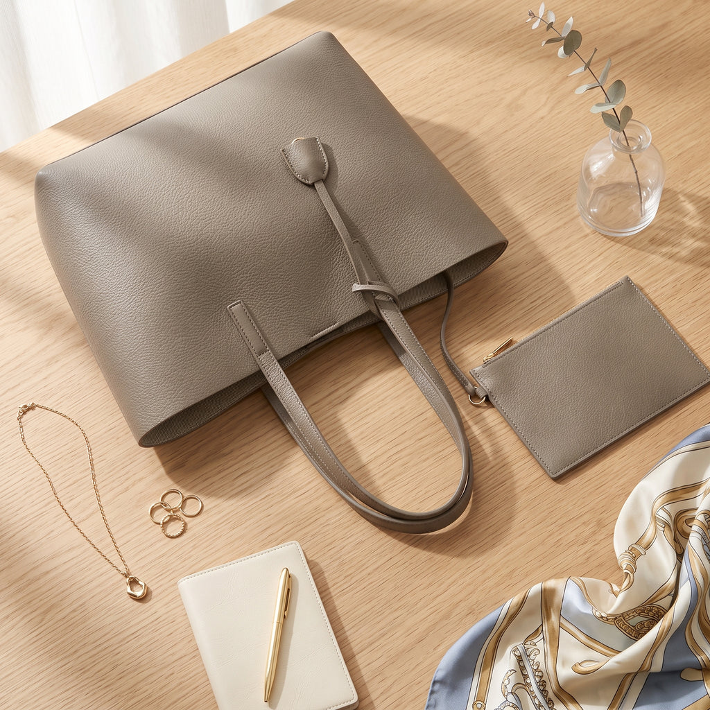 MOINA - Genuine Leather Signature Tote Bag