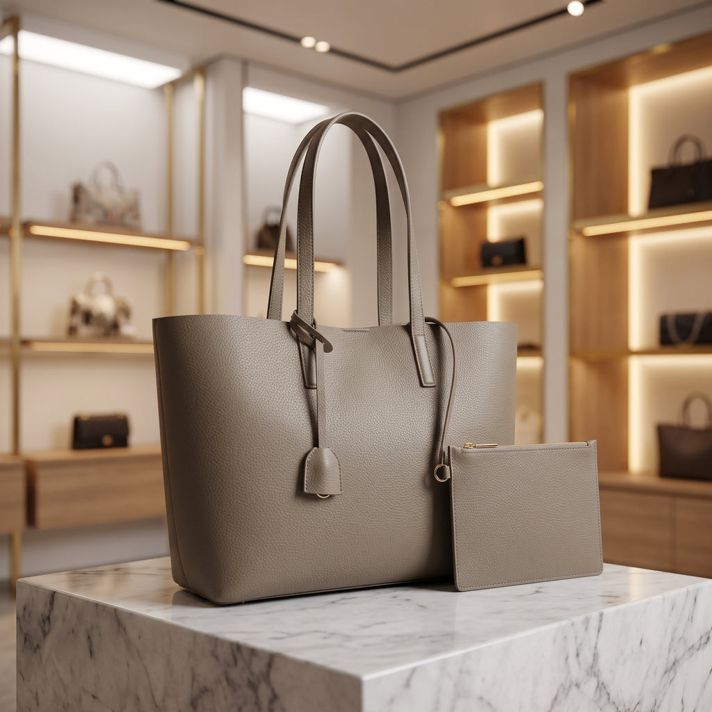 MOINA - Genuine Leather Signature Tote Bag