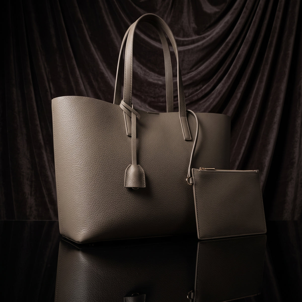 MOINA - Genuine Leather Signature Tote Bag