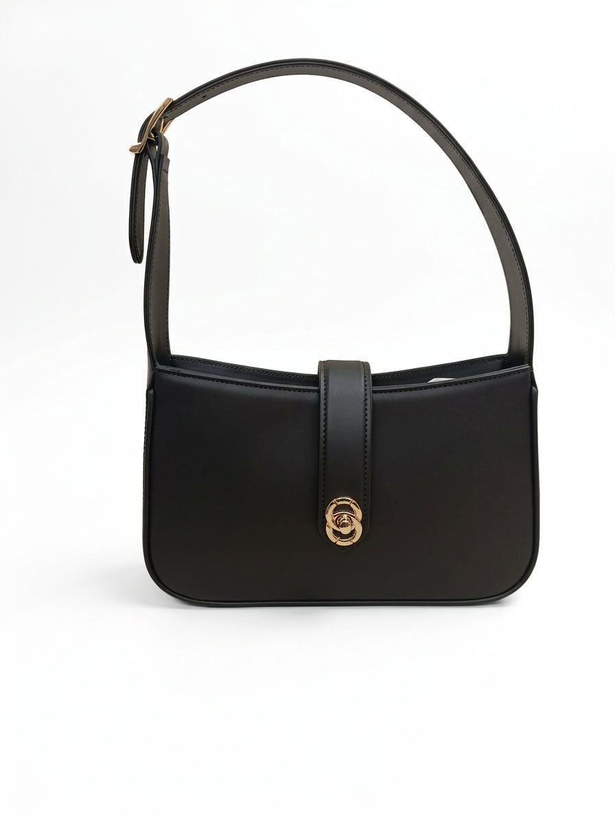 MOINA™️ — Noir Signature Genuine Leather Shoulder Bag